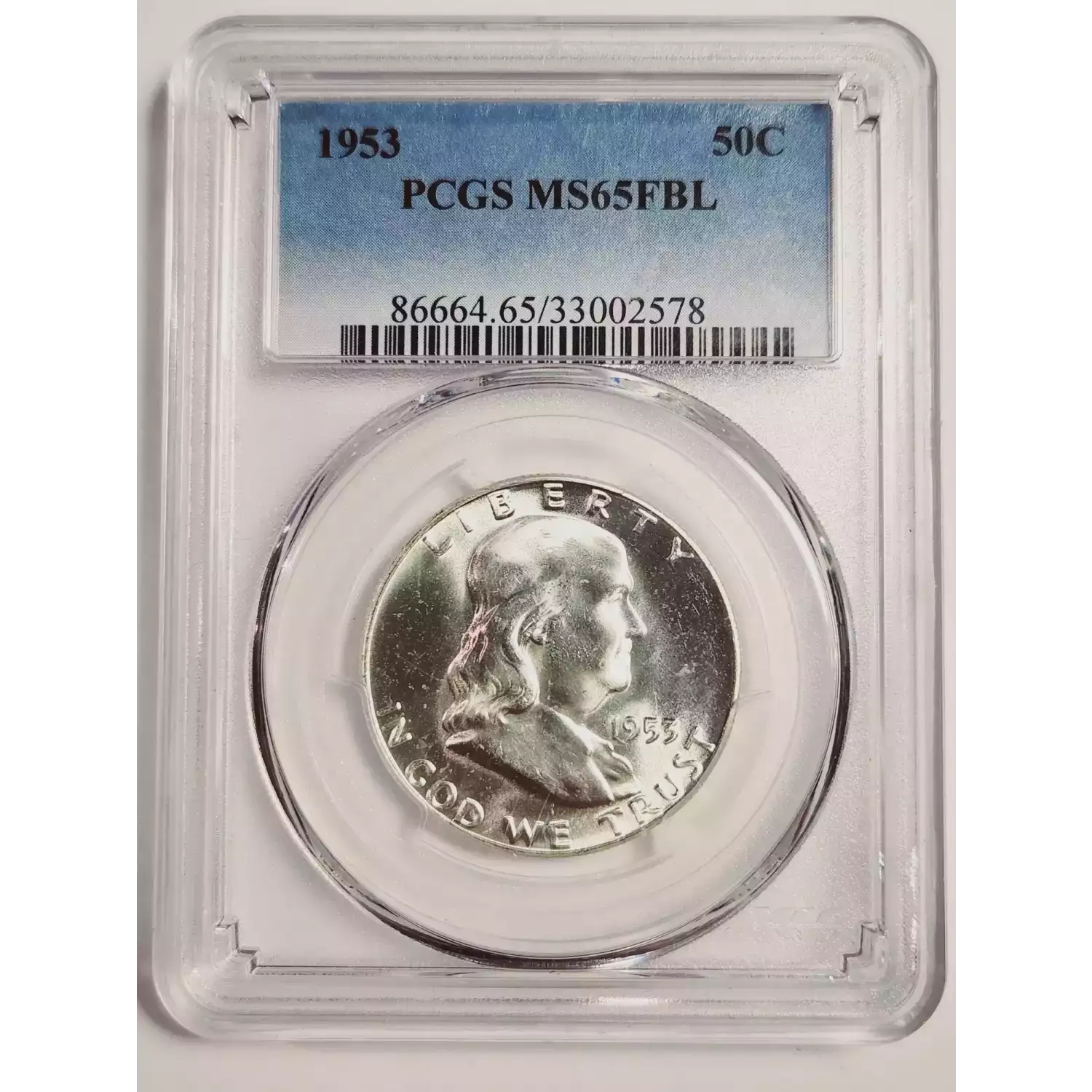 1953 Franklin Half Dollar PCGS MS-65 FBL - White - Bob Paul Rare Coins