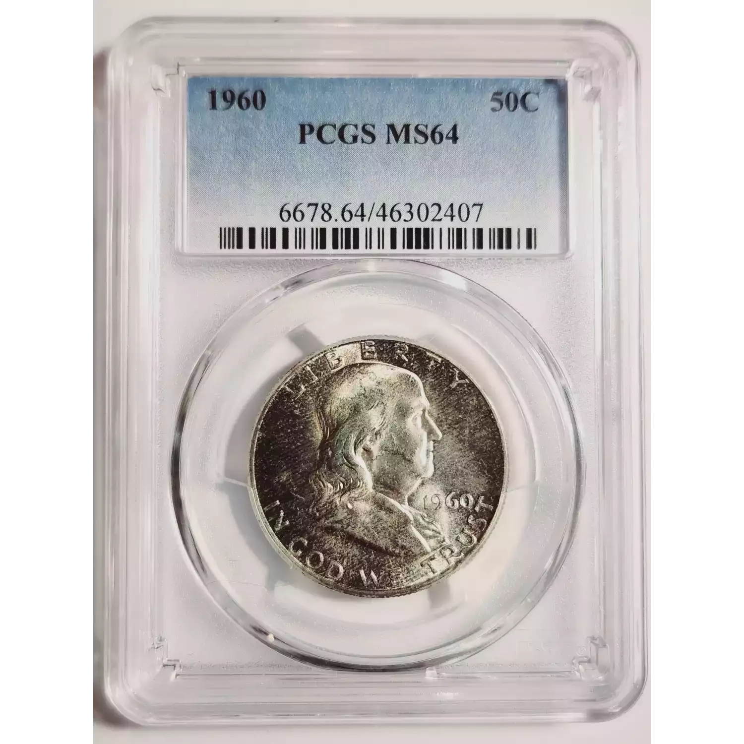 1960 Franklin Half Dollar PCGS MS-64 - ORIGINAL COLOR - Bob Paul Rare Coins