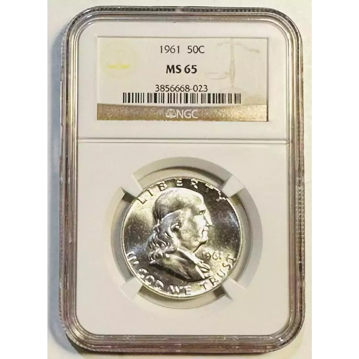 1961 Franklin Half Dollar NGC MS-65 - WHITE - Bob Paul Rare Coins