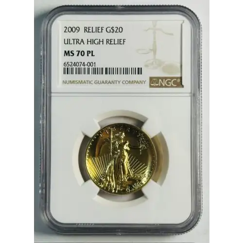 2009 Bullion MMIX Ultra High Relief $20 Gold Coin NGC MS-70 PL ULTRA HIGH RELIEF- Proof Like