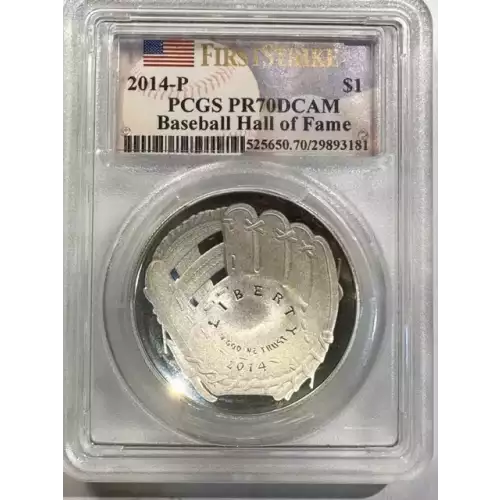 2014-P $1 Baseball Hall of Fame First Strike, DCAM
