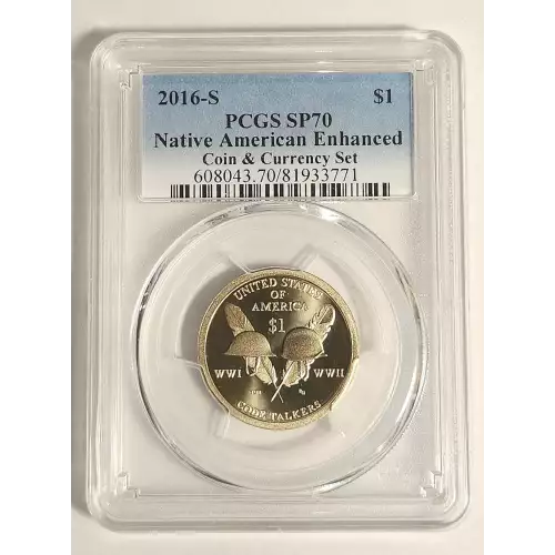 2016-S $1 Native American Enhanced Coin & Currency Set (3)