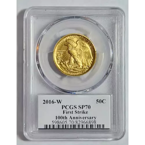 2016-W 50C 100th Anniversary First Strike