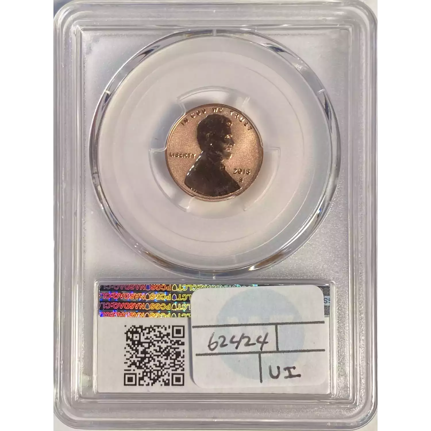 2018-S Small Cents Lincoln, Shield Reverse PCGS PR-70 RD Reverse Proof ...