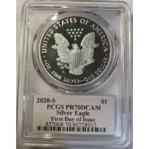 2020-S $1 Silver Eagle First Day of Issue Cleveland Freedom, DCAM (2)