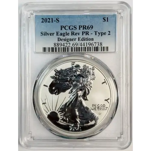 2021-S $1 Silver Eagle Rev PR - Type 2 Designer Edition