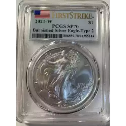 2021-W $1 Burnished Silver Eagle-Type 2 First Strike