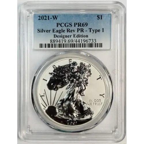 2021-W $1 Silver Eagle Rev PR - Type 1 Designer Edition