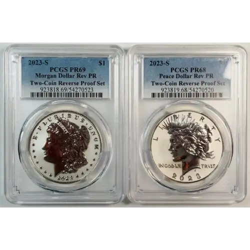 2023-S $1 Morgan Dollar Rev PR Two-Coin Reverse Proof Set