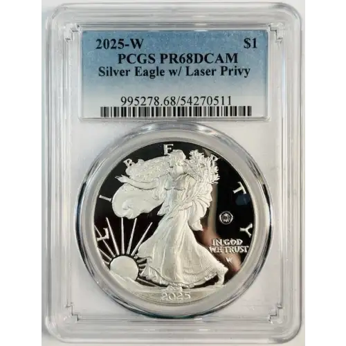 2025-W $1 Silver Eagle w/ Laser Privy, DCAM