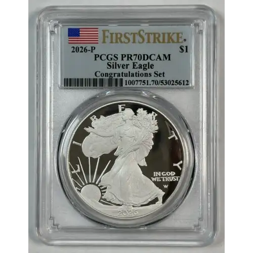 2026-P $1 Silver Eagle Congratulations Set First Strike, DCAM