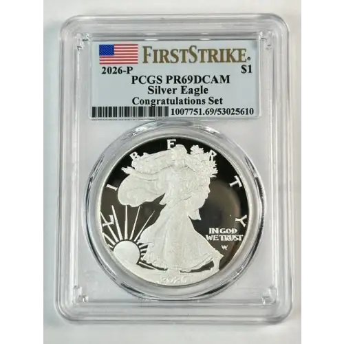 2026-P $1 Silver Eagle Congratulations Set First Strike, DCAM