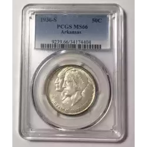 Classic Commemorative Silver--- Arkansas Centennial 1935-1939-Silver- 0.5 Dollar (2)