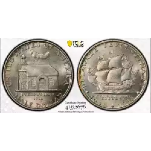 Classic Commemorative Silver--- Delaware Tercentenary 1936 -Silver- 0.5 Dollar (3)