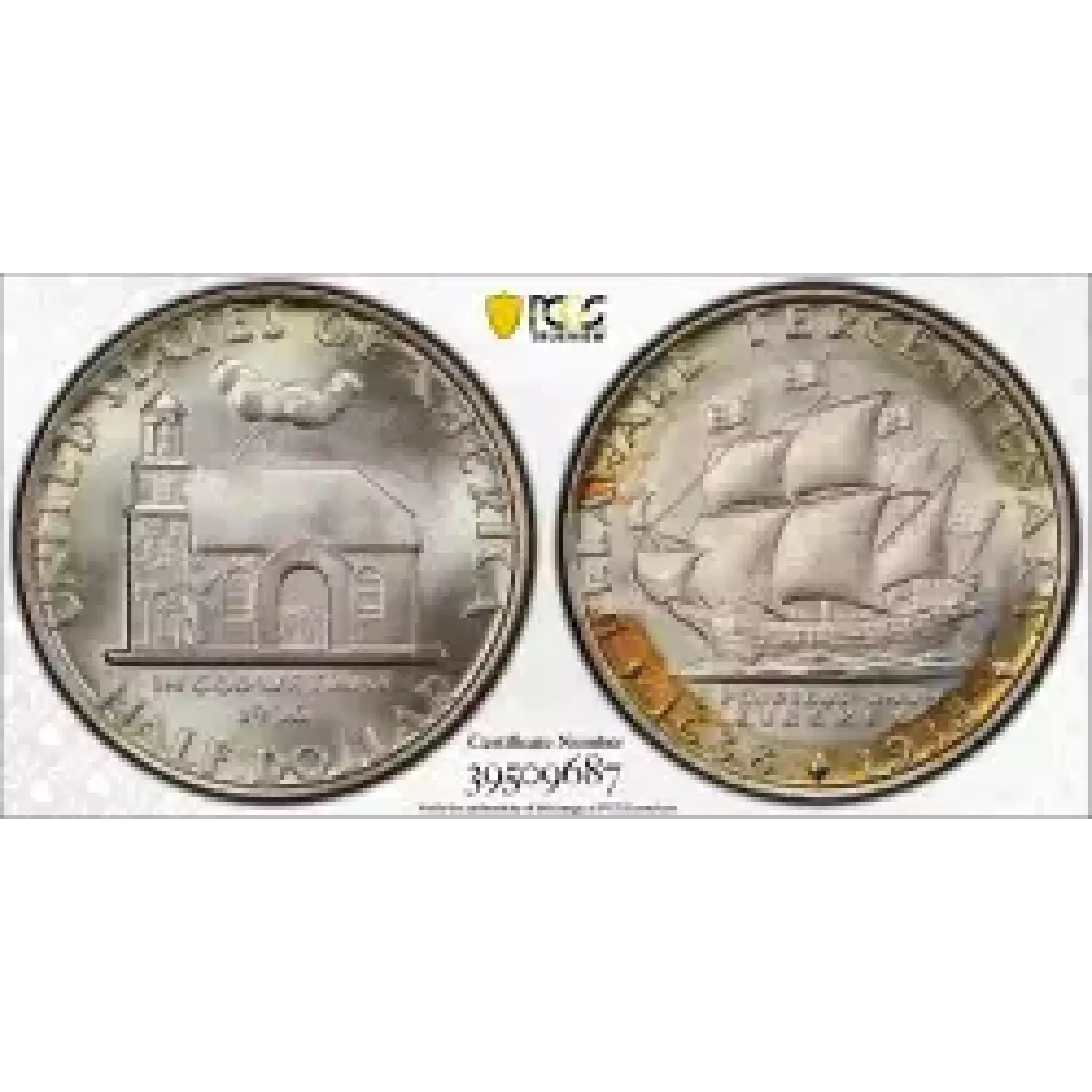 Classic Commemorative Silver--- Delaware Tercentenary 1936 -Silver- 0.5 Dollar (5)