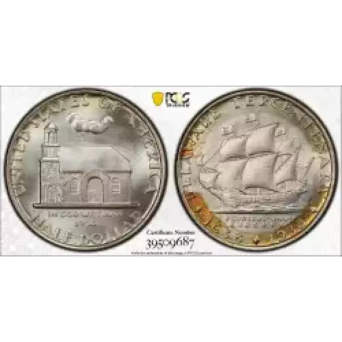 Classic Commemorative Silver--- Delaware Tercentenary 1936 -Silver- 0.5 Dollar (5)