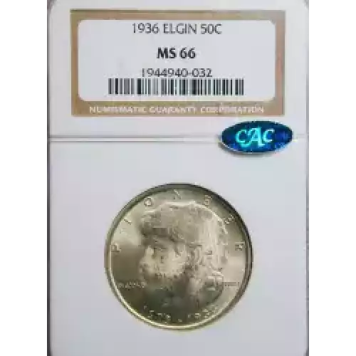Classic Commemorative Silver--- Elgin, Illinois, Centennial 1936 -Silver- 0.5 Dollar