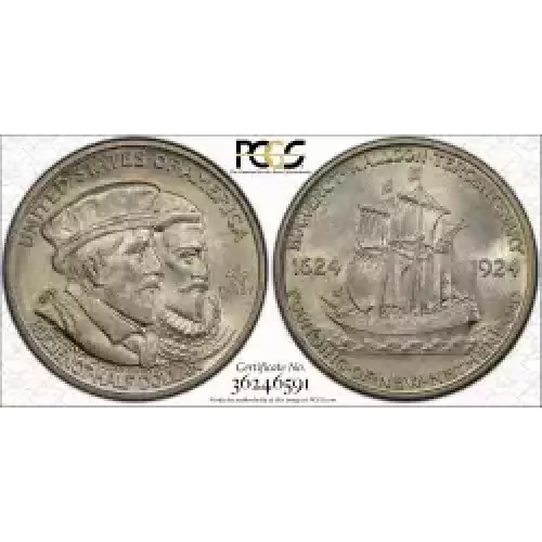 Classic Commemorative Silver--- Huguenot - Walloon Tercentenary 1924 -Silver- 0.5 Dollar (4)
