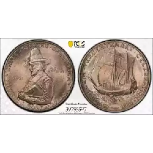 Classic Commemorative Silver--- Pilgrim Tercentenary 1920-1921-Silver- 0.5 Dollar (4)