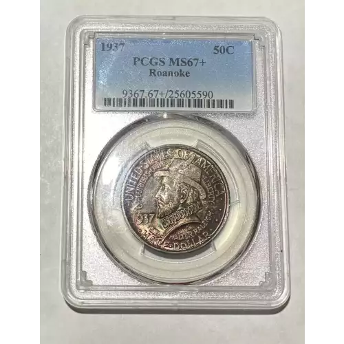 Classic Commemorative Silver--- Roanoke Island, North Carolina, 350th Anniversary 1937 -Silver- 0.5 Dollar