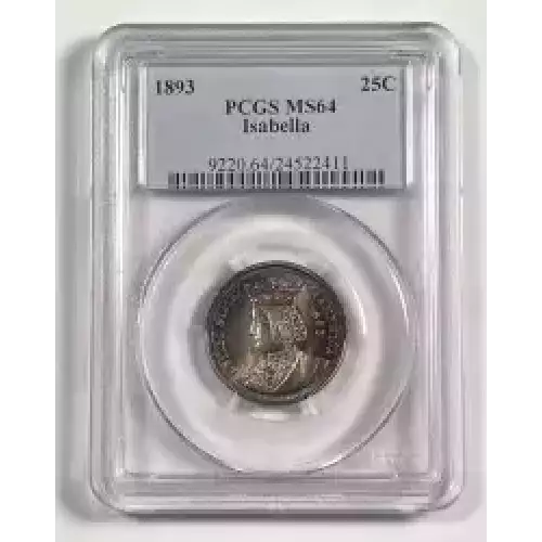 Classic Commemorative Silver--- World's Columbian Exposition, Isabella Quarter 1893-Silver- 0.25 Dollar