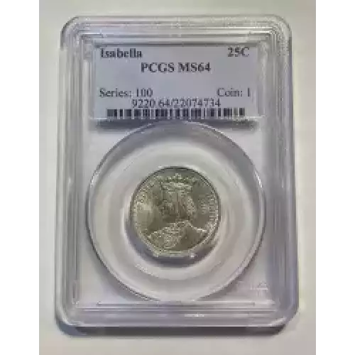 Classic Commemorative Silver--- World's Columbian Exposition, Isabella Quarter 1893-Silver- 0.25 Dollar