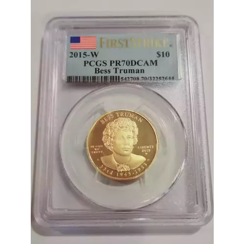 Gold Bullion-First Spouse Gold Bullion Coins--$10 B. Truman 2015 -Gold- 10 Dollar