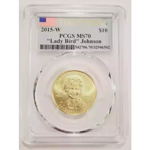 Gold Bullion-First Spouse Gold Bullion Coins--$10 Lady Bird Johnson 2015 -Gold- 10 Dollar