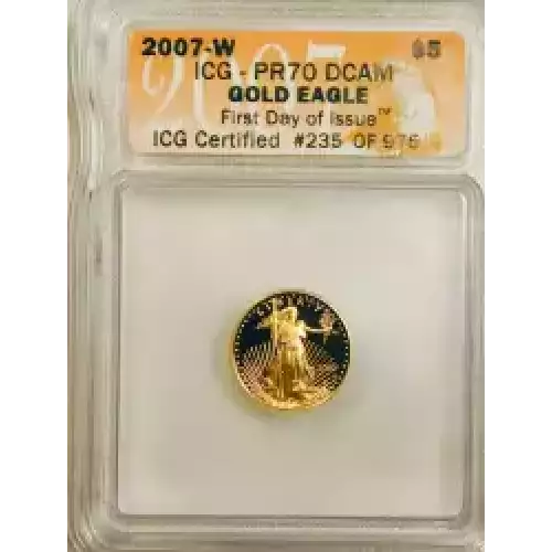 Gold Bullion-Gold Eagles--$5 Gold Eagle 1/10 oz -Gold- 5 Dollar