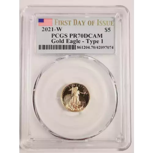 Gold Bullion-Gold Eagles--$5 Gold Eagle 1/10 oz -Gold- 5 Dollar