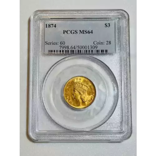 Gold Three Dollars $3 Indian Princess Head