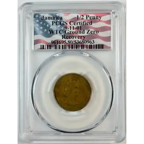 Jamaica 1/2 Penny WTC Ground Zero Recovery 09-11-2001
