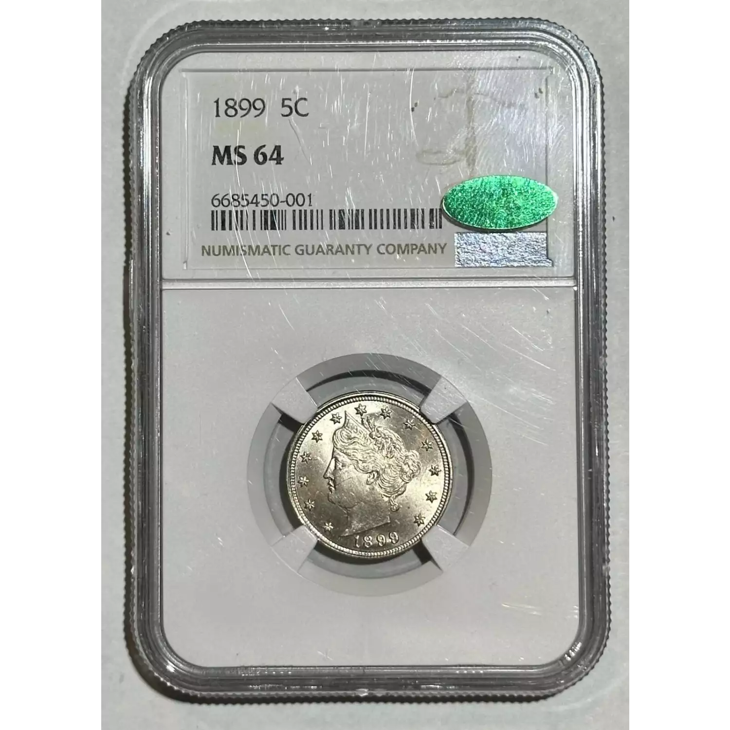 1899 Liberty Head Nickel NGC MS-64 CAC - Bob Paul Rare Coins