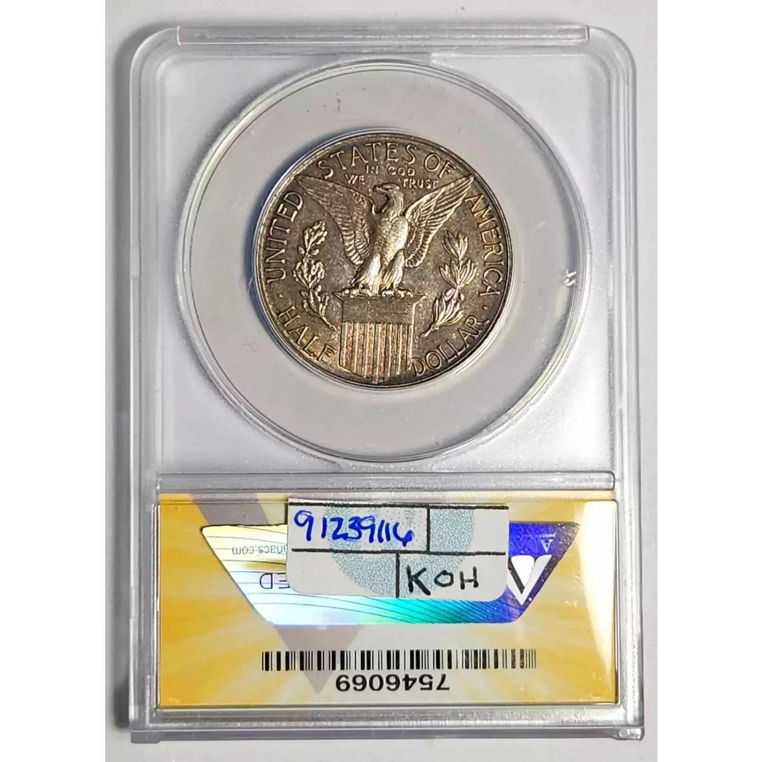 1915S PANAMA CopperNickel Clad Copper 50 CENTESIMOS ANACS AU58 Bob Paul Rare Coins