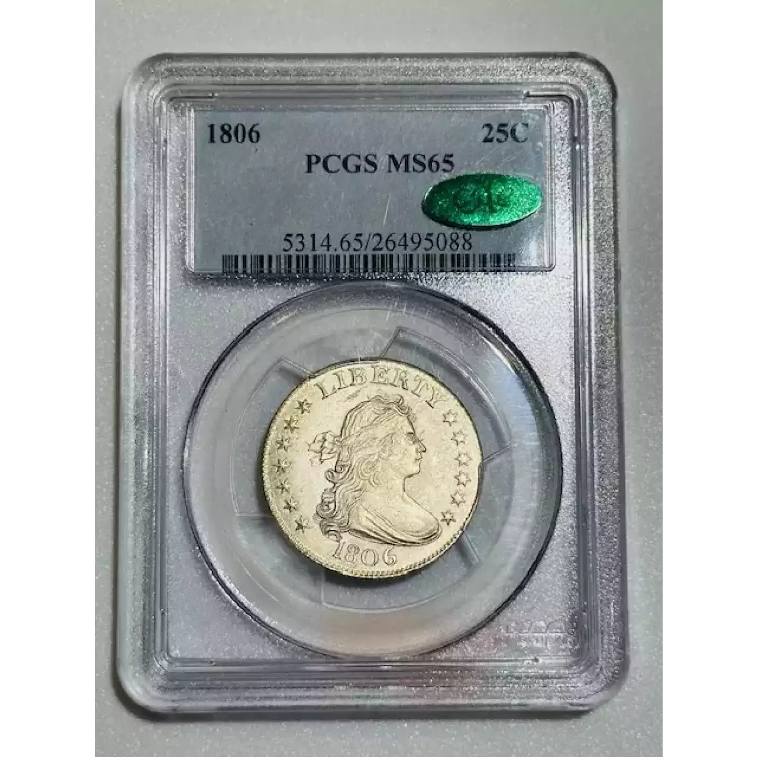 1806 Quarter Dollars Draped Bust PCGS MS-65 GORGEOUS COIN! CAC - Bob ...