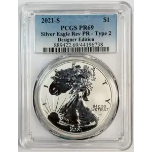 2021-S $1 Silver Eagle Rev PR - Type 2 Designer Edition