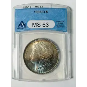 1883 O Morgan Silver Dollar ANACS MS-63 Original Toning!