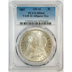 1887 $1 VAM 12, Alligator Eye TOP 100
