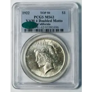 1922 $1 VAM 4 Doubled Motto TOP 50