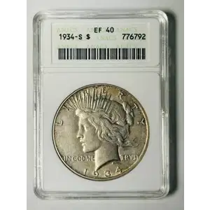 1934 S  Peace Dollar ANACS XF-40