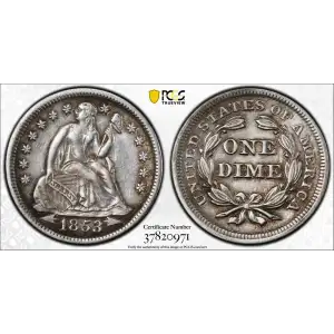 1853 10C Arrows S.S. Central America #2 (with Pinch) (2)