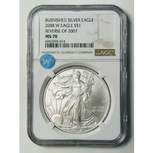2008 W BURNISHED SILVER EAGLE REVERSE OF 2007 (3)