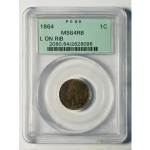 1864 1C L on Ribbon, RB