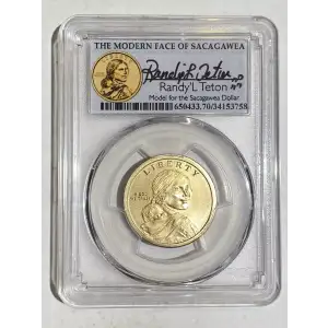 2017-S $1 Native American Enhanced Unc Set FDI Philadelphia Randy Tenton Sig