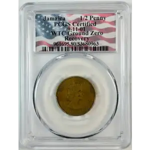 Jamaica 1/2 Penny WTC Ground Zero Recovery 09-11-2001