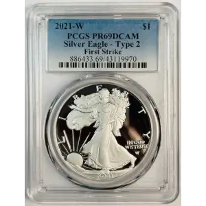 2021-W $1 Silver Eagle - Type 2 First Strike, DCAM