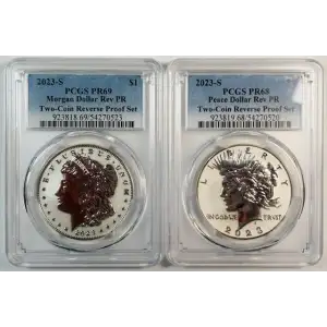 2023-S $1 Morgan Dollar Rev PR Two-Coin Reverse Proof Set