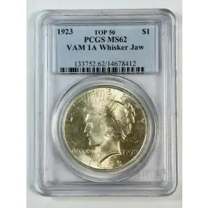 1923 $1 VAM 1A, Whisker Jaw TOP 50