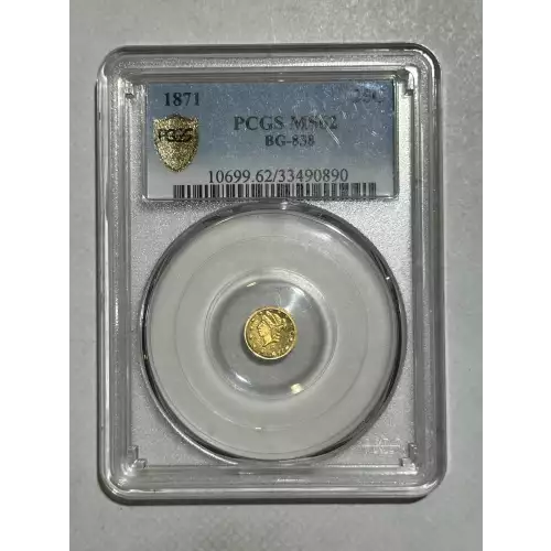 Territorial Gold -California Small Denomination Gold-Quarter Dollar Round-Liberty Head -Gold- 0.25 Dollar