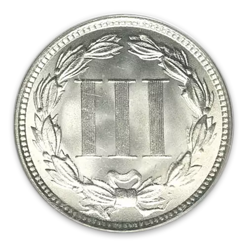 Three Cents (1851 - 1873) Nickel - AU